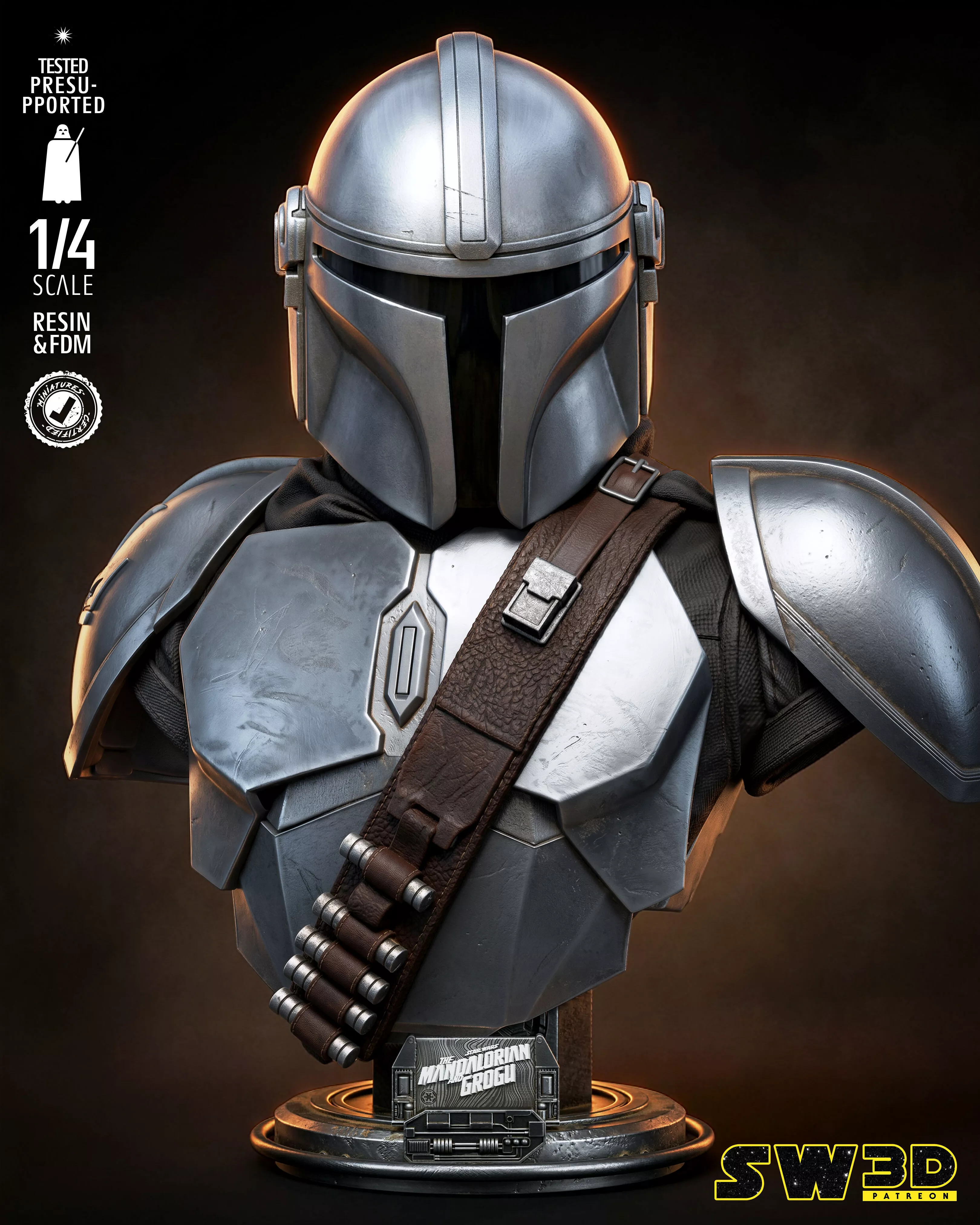 STAR WARS Mandalorian Portrait Bust 3D print model