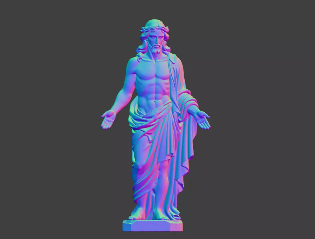 Jesus Statue 3D Model Divine Sculpture 3D print model