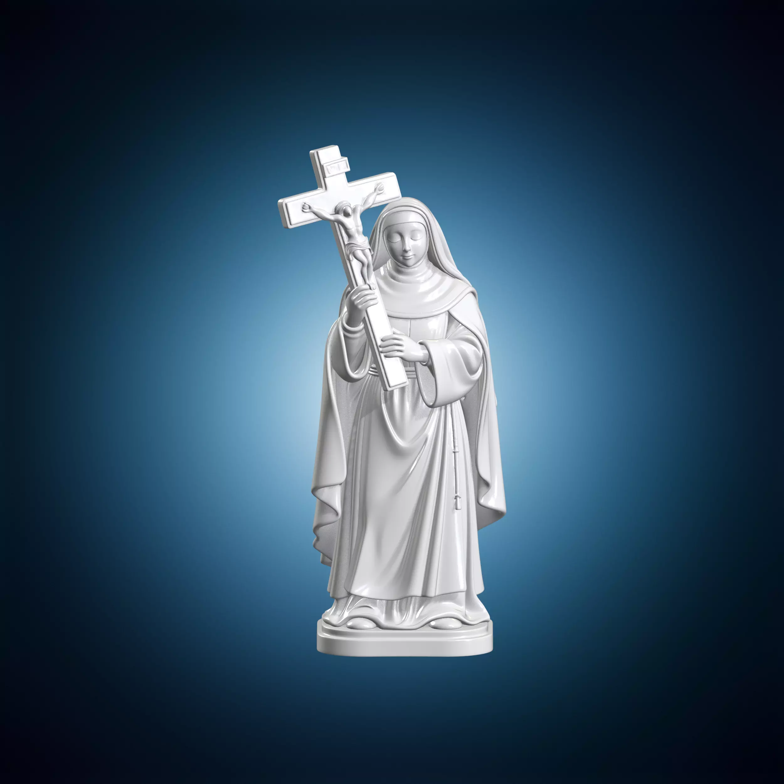 Saint Rita Holding Crucifix 3D Print Model 3D print model
