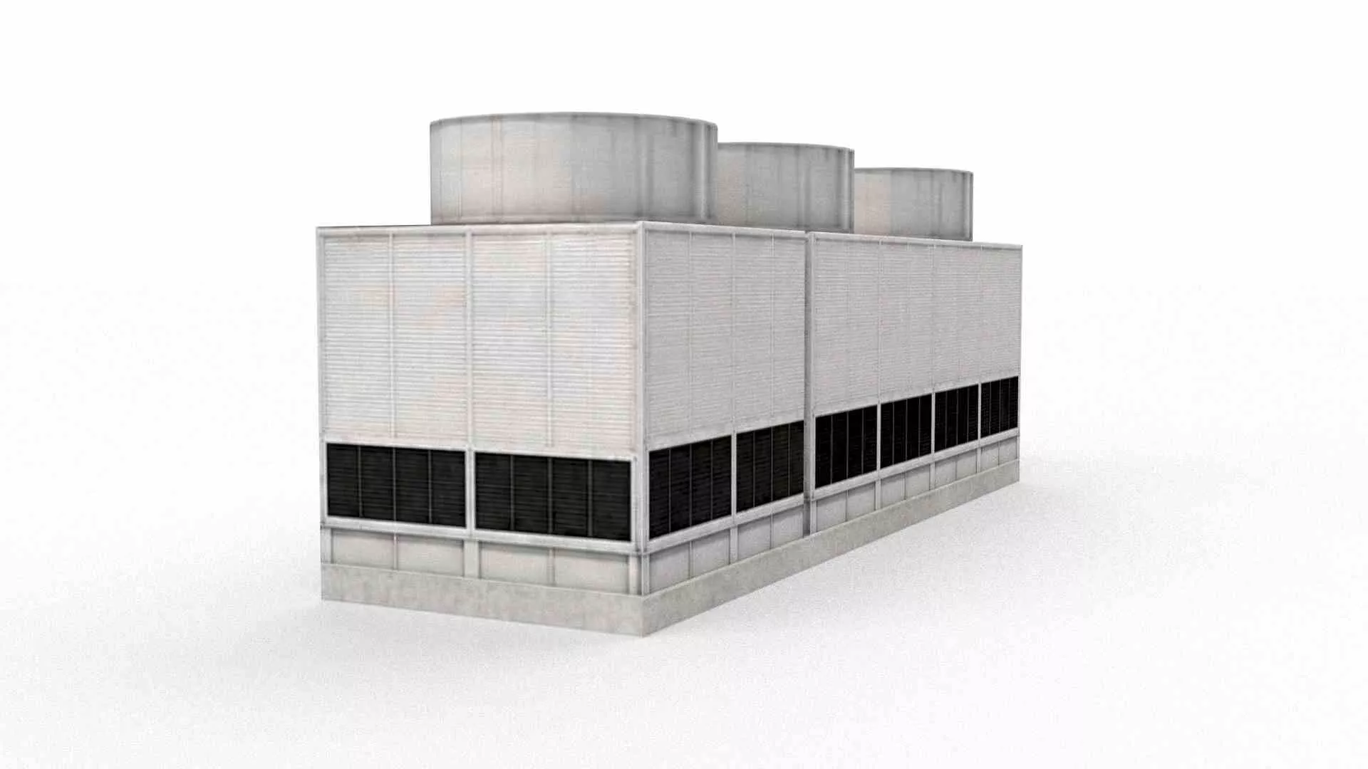 Industrial cooling tower unit Low-poly 3D model