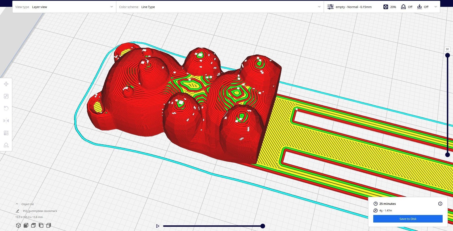 Cute Gummybear Bookmark for 3D print 3D print model_6