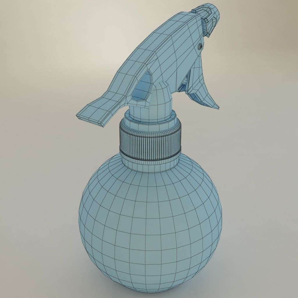Spray bottle Low-poly 3D model_5