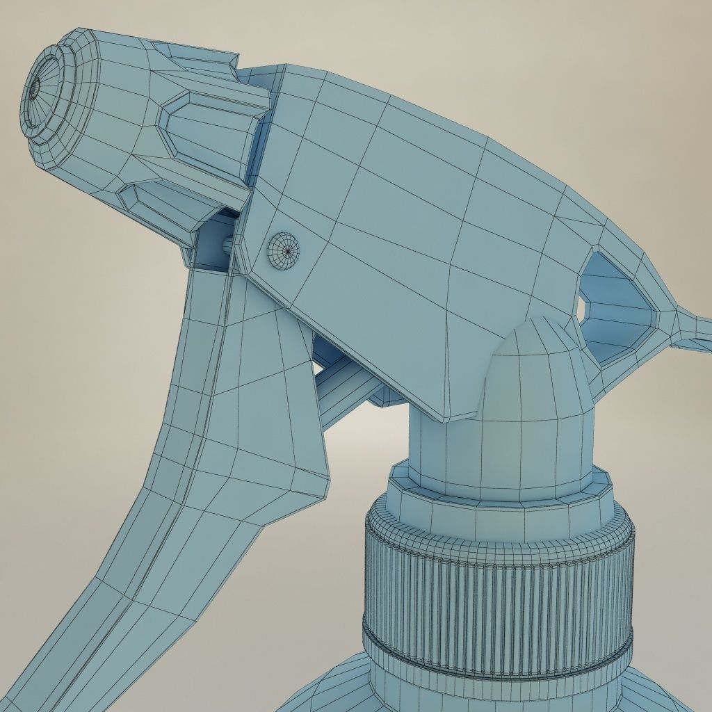 Spray bottle Low-poly 3D model_8