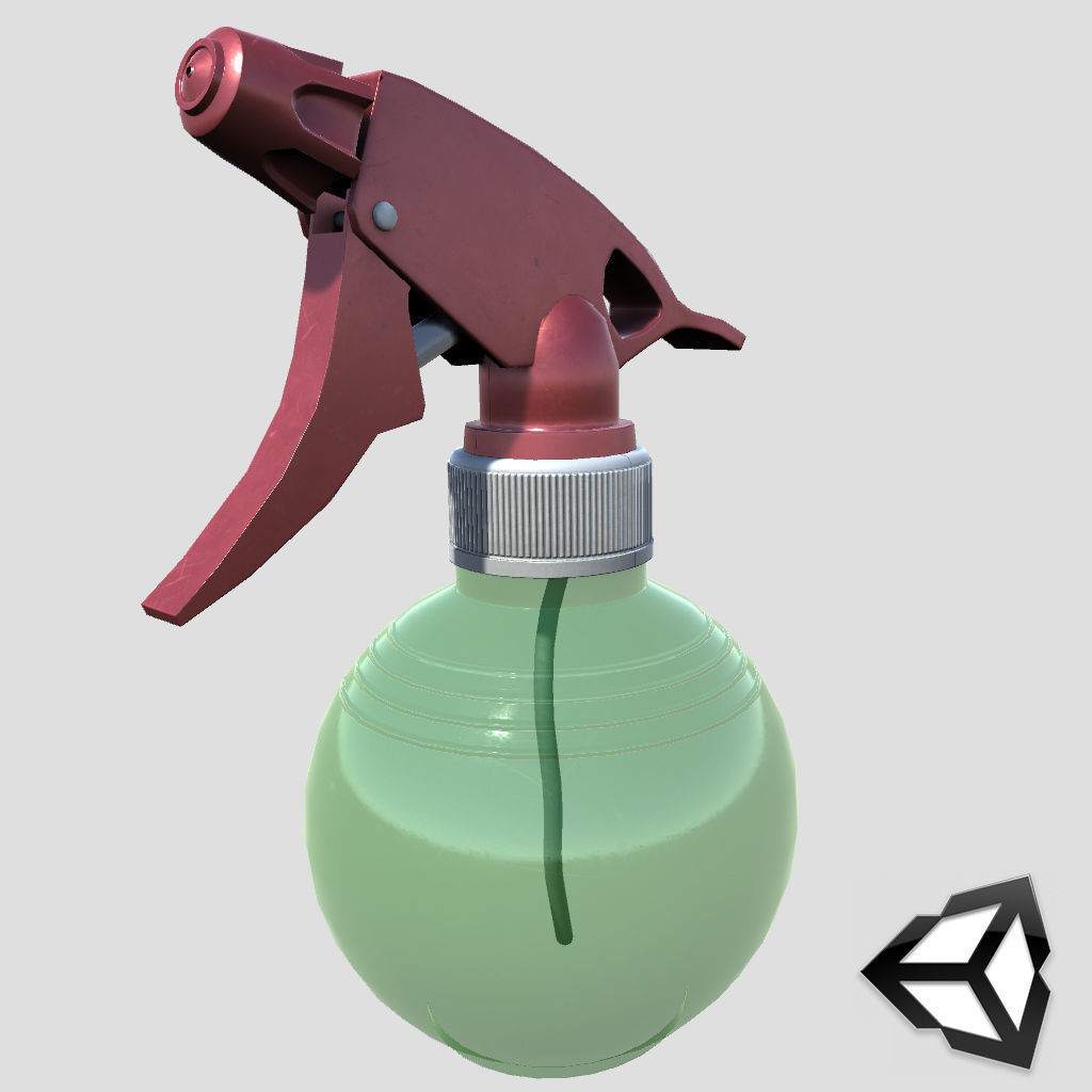 Spray bottle Low-poly 3D model_10