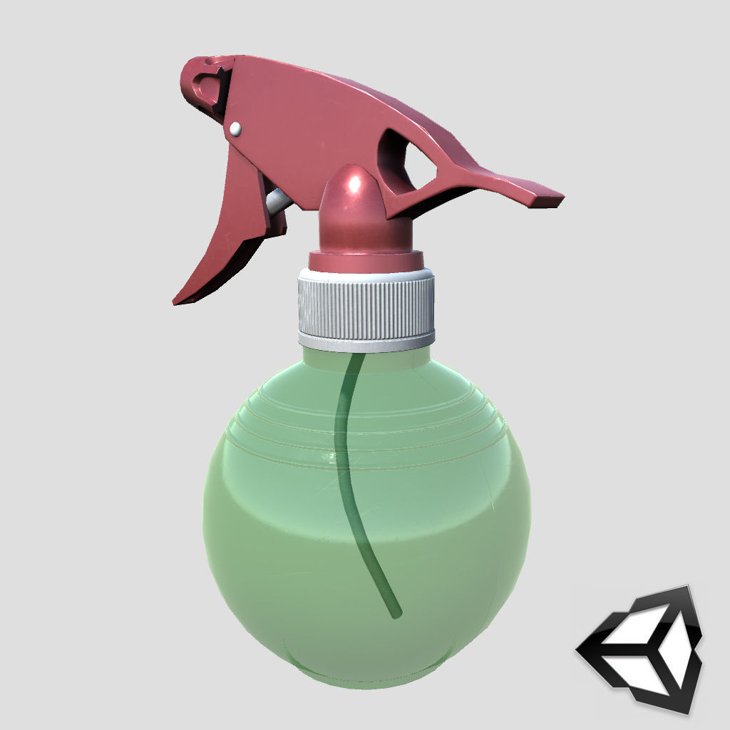 Spray bottle Low-poly 3D model_9