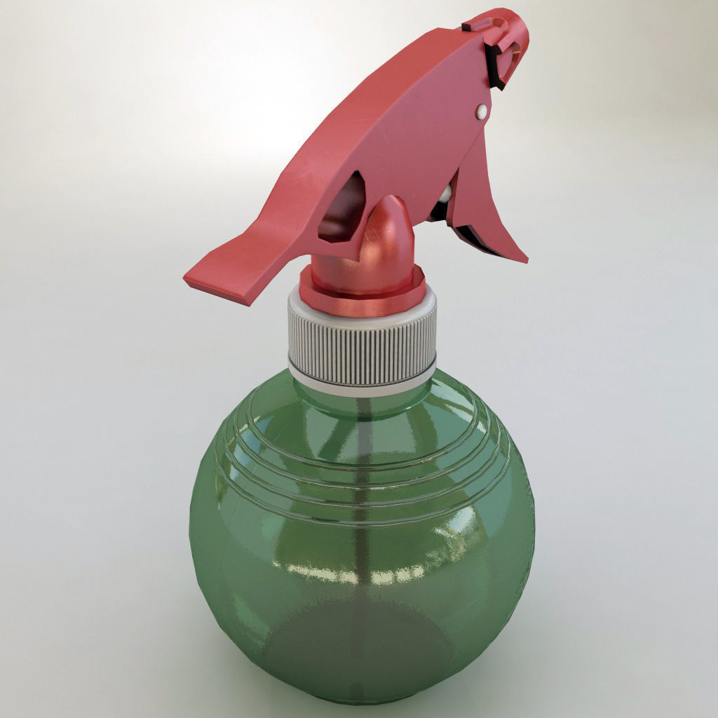 Spray bottle Low-poly 3D model_1