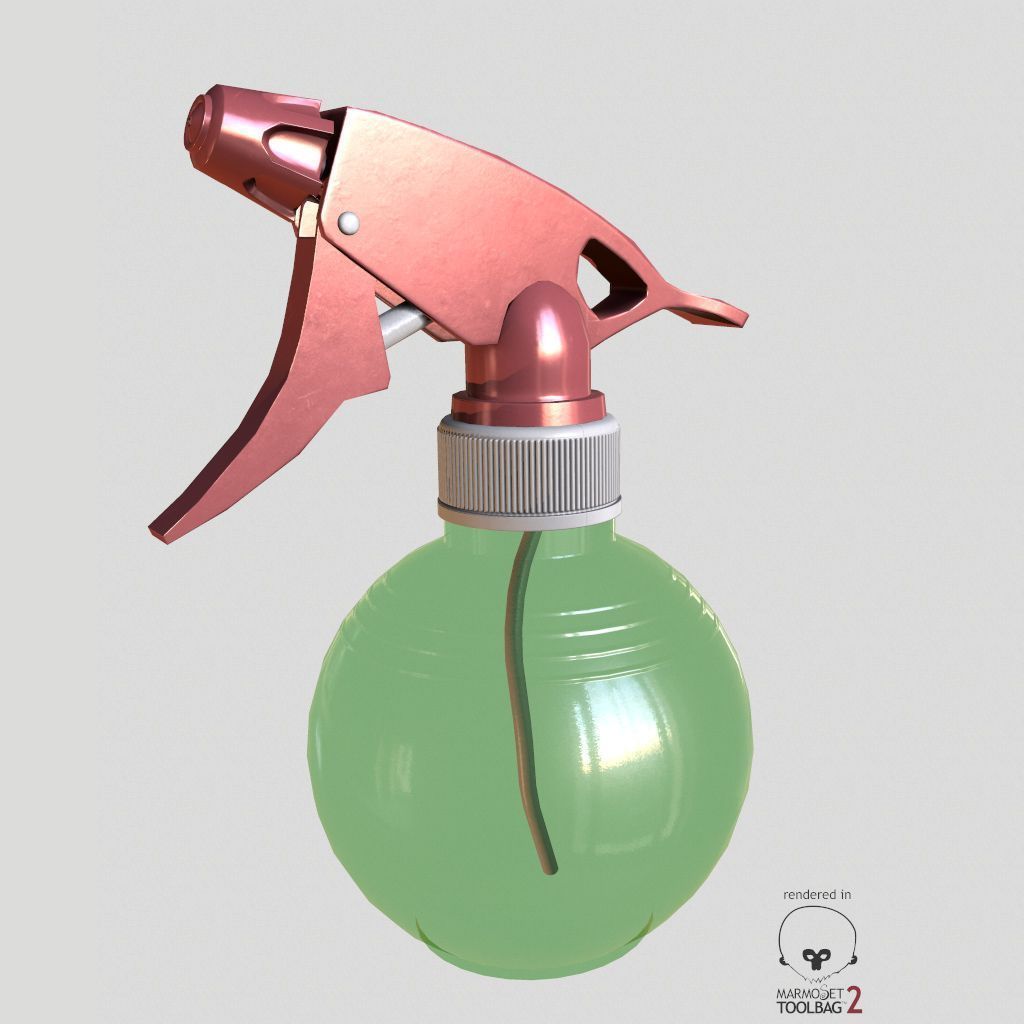 Spray bottle Low-poly 3D model_11