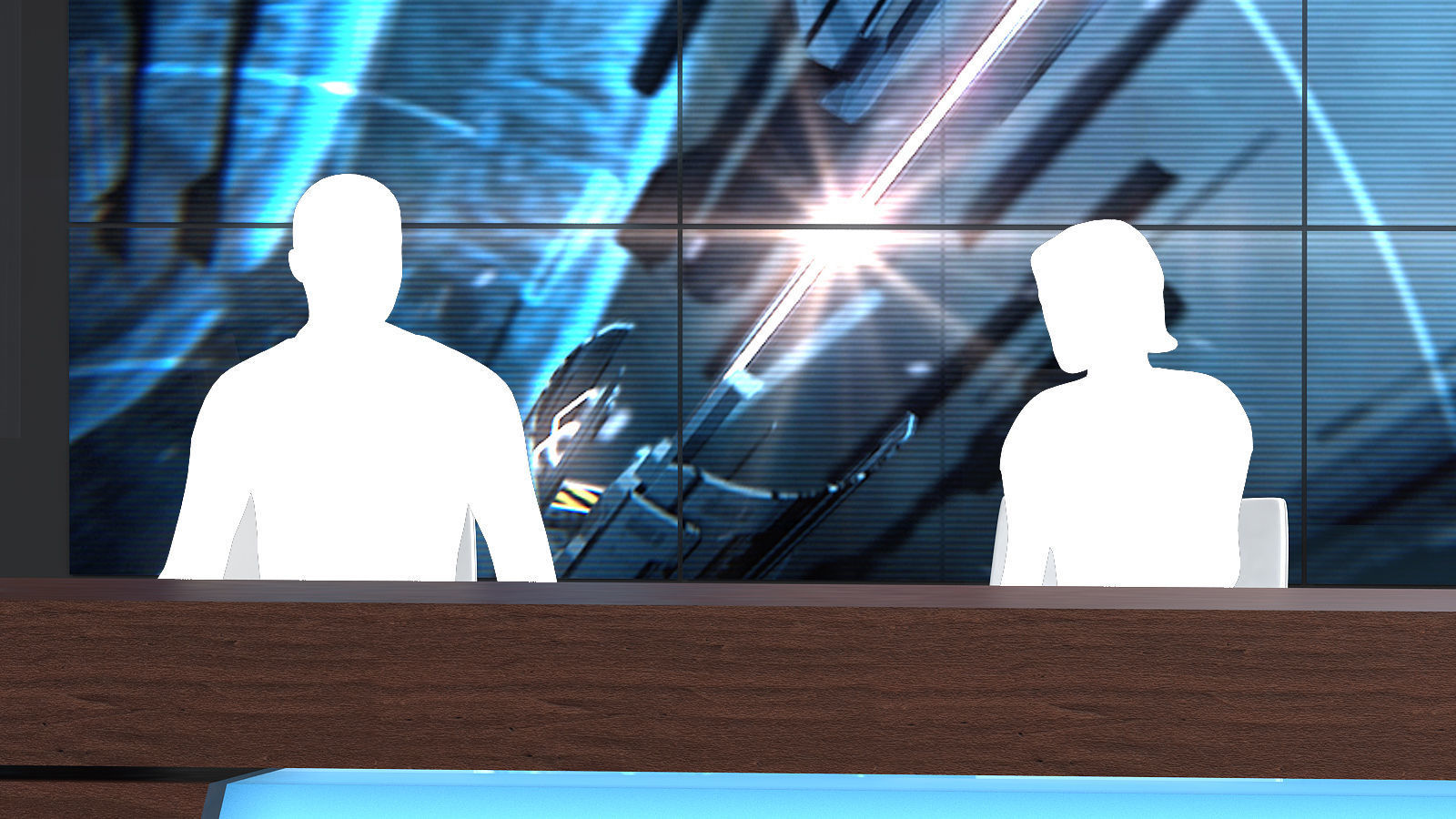 Virtual TV Studio 06 PBR Low-poly 3D model_4