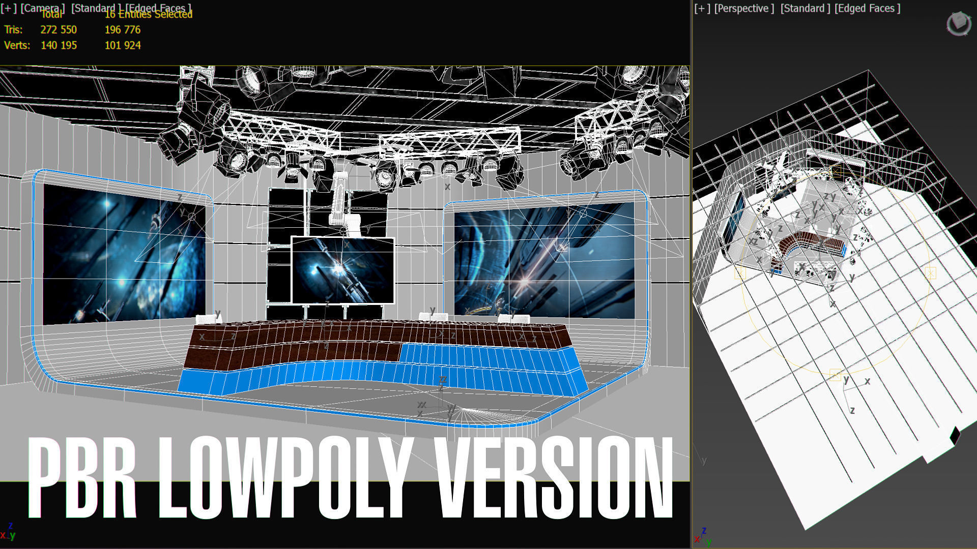 Virtual TV Studio 06 PBR Low-poly 3D model_2