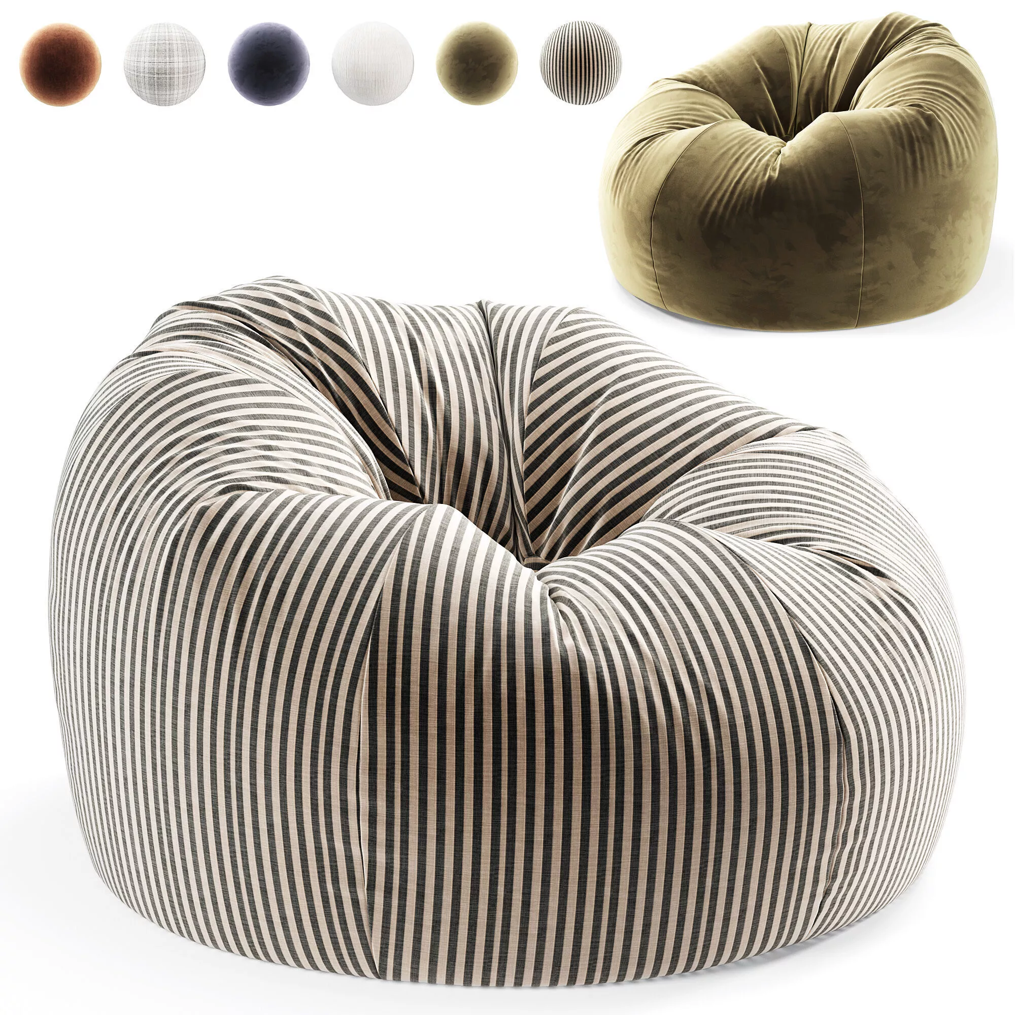 Westelm Bean Bag Pouf 3D model