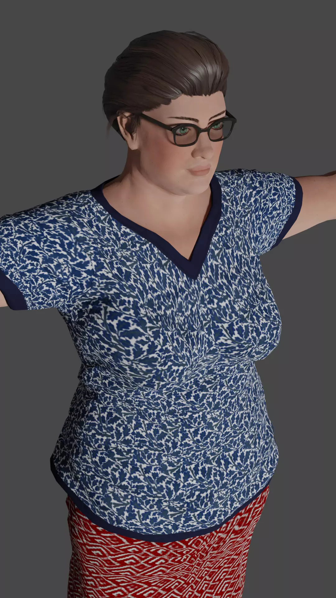 fat lady dress up games 3D model Woman Low-poly Game-Ready VR / AR / low-poly Halloween costume
