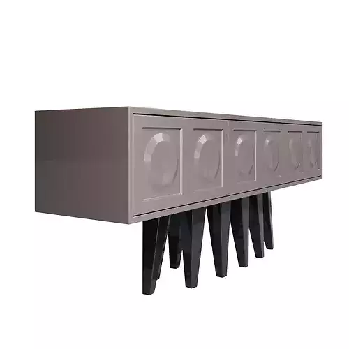 Burton TV Stand Luxury Modern Console 3D model 4