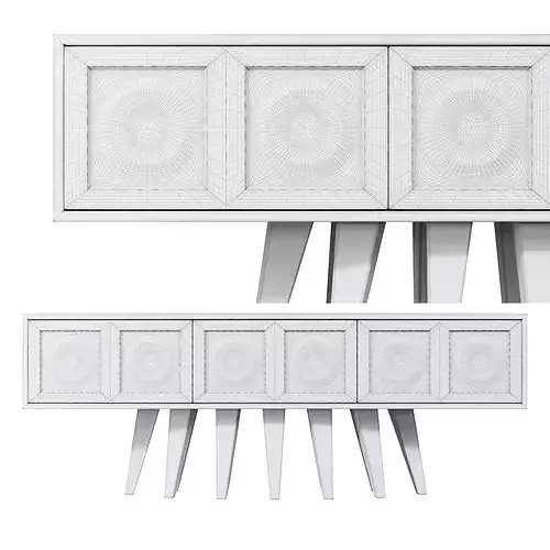 Burton TV Stand Luxury Modern Console 3D model 6