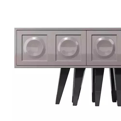 Burton TV Stand Luxury Modern Console 3D model 2