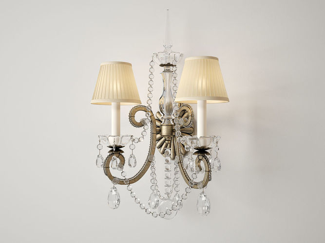 Ralph Lauren Adrianna Double Sconce In Antique Silverleaf Rl2231 3d Ralph Lauren Adrianna Double Sconce In Antique Silverleaf Rl2231 3d Model