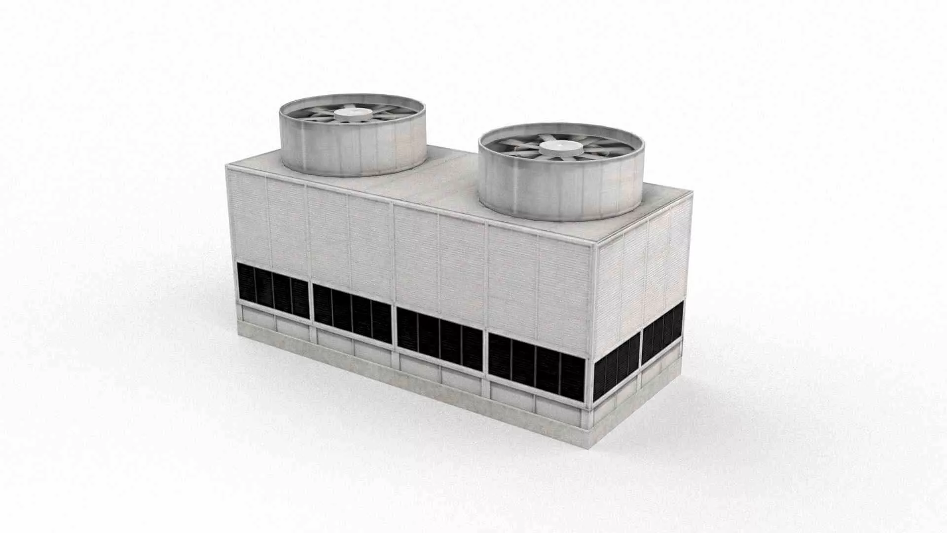 Industrial Cooling Tower Low-poly 3D model