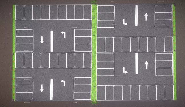 Modern Smart Parking Lot Design Low-poly 3D model