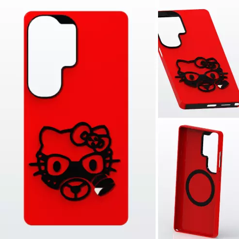 Black Pink Mummy Cat MagSafe Case for Samsung Galaxy S26 Ultra 3D print model