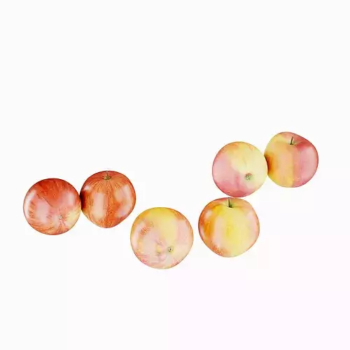 Wicker Basket with Apples 3D Model Low-poly 3D model 6