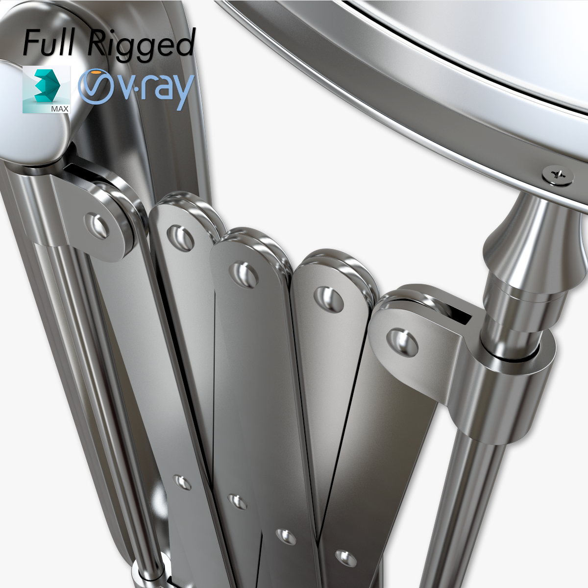 Scissor Wall Mirror Rigged 3D model_6