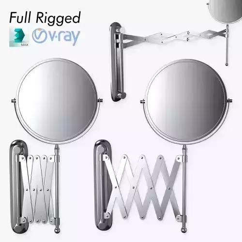 Scissor Wall Mirror Rigged 3D model