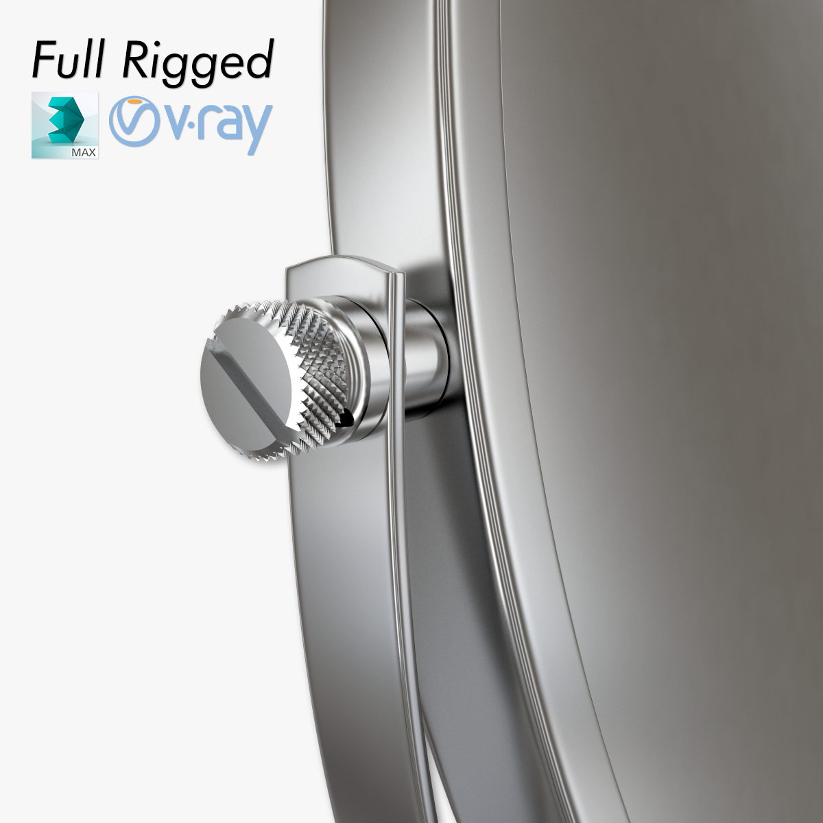 Scissor Wall Mirror Rigged 3D model_7