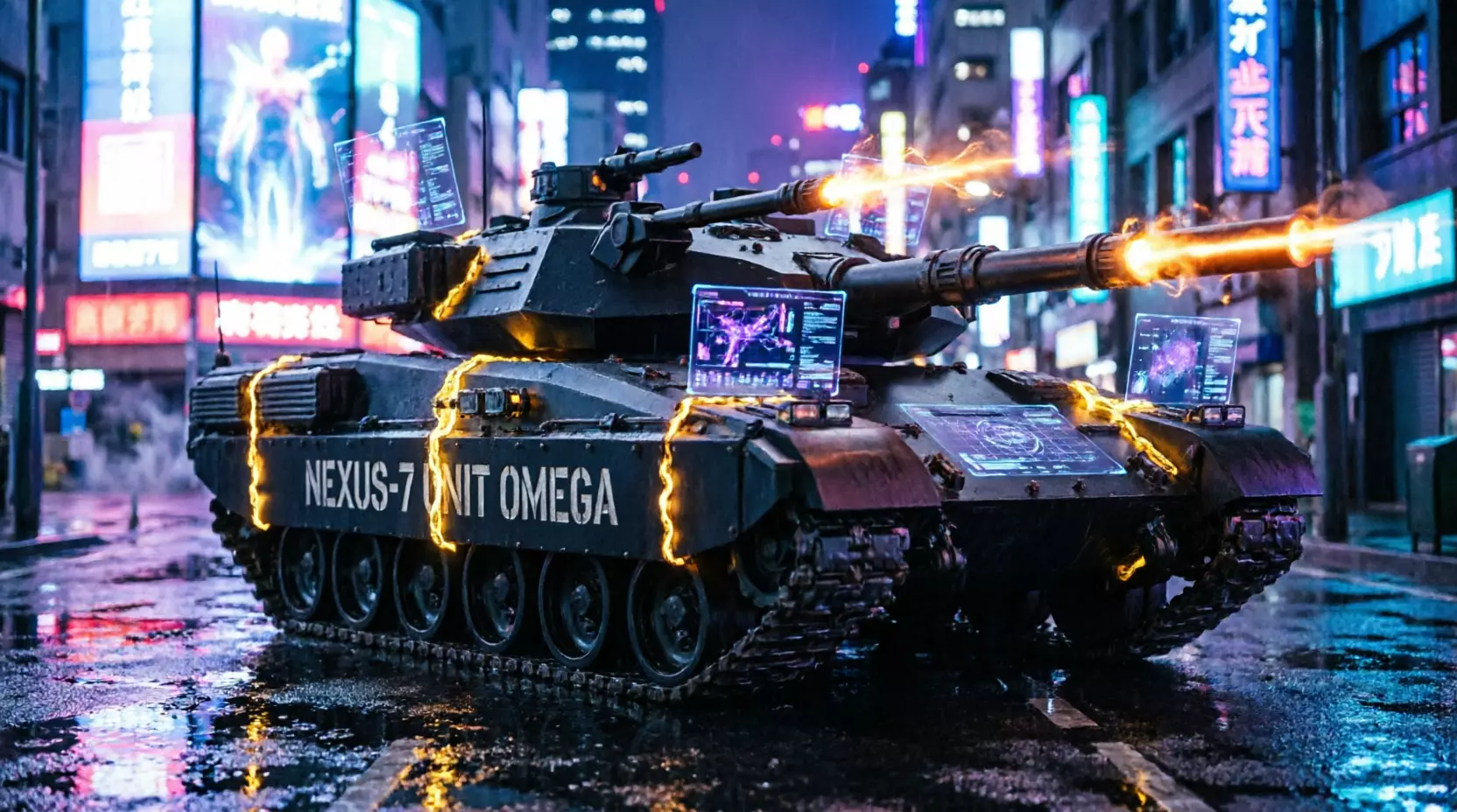 Cyberpunk Sci-Fi Battle Tank 3D model