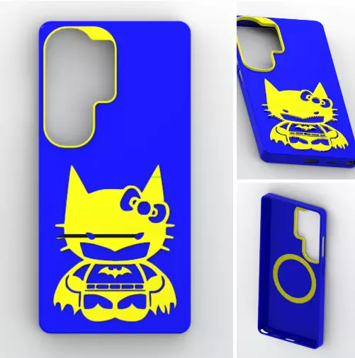 Blue and Yellow Bat Felinefor Samsung Galaxy S26 Ultra 3D print model
