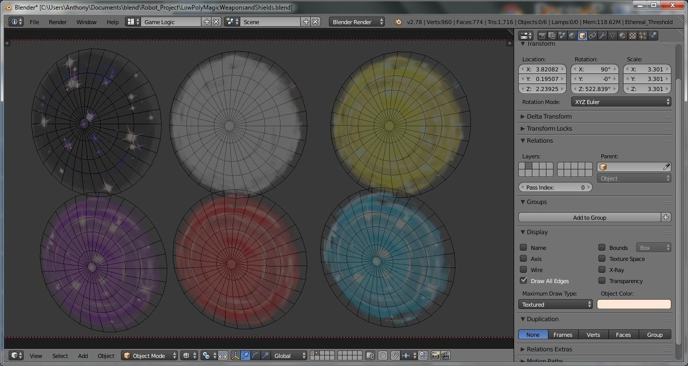 Low-Poly Magic Weapons and Shields Pack Low-poly 3D model_18