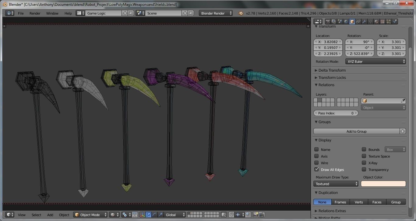 Low-Poly Magic Weapons and Shields Pack Low-poly 3D model_17