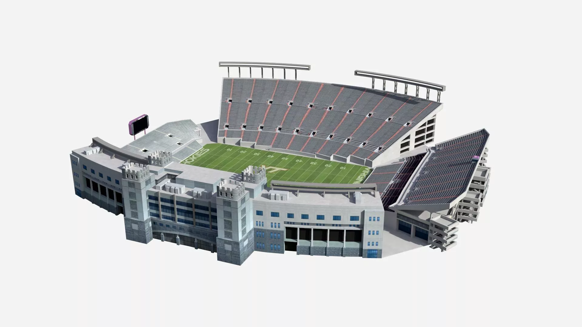 Lane Stadium - Low-Poly 3D Model for Games and Simulation Low-poly 3D model