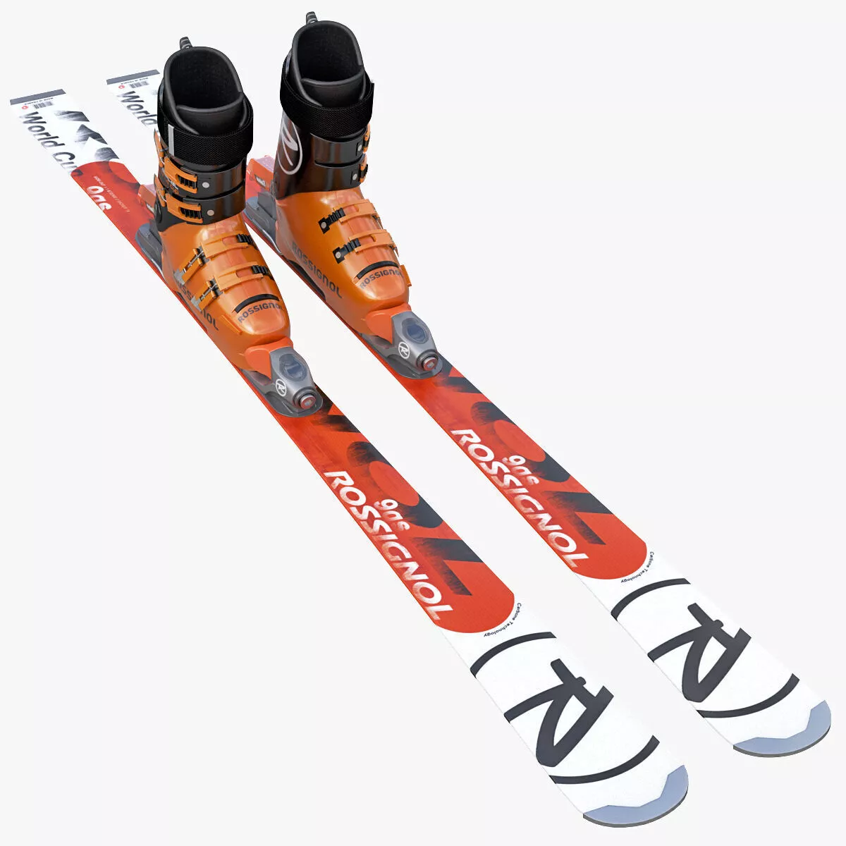 Alpine Skiing Kit Boots and Ski 3D model