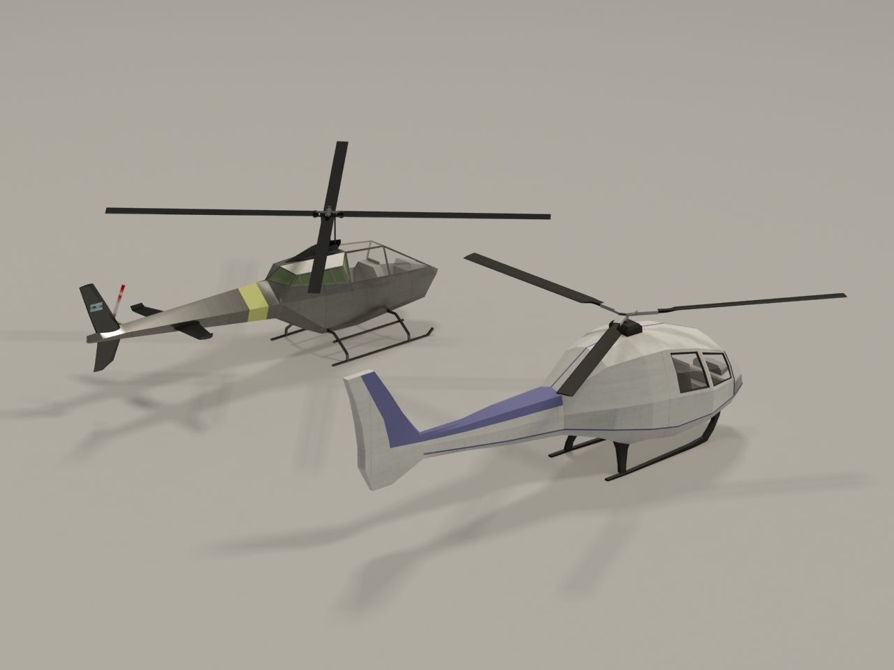 Lowpoly Helicopters Pack Low-poly 3D model_4