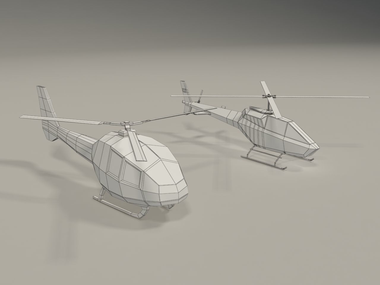 Lowpoly Helicopters Pack Low-poly 3D model_1