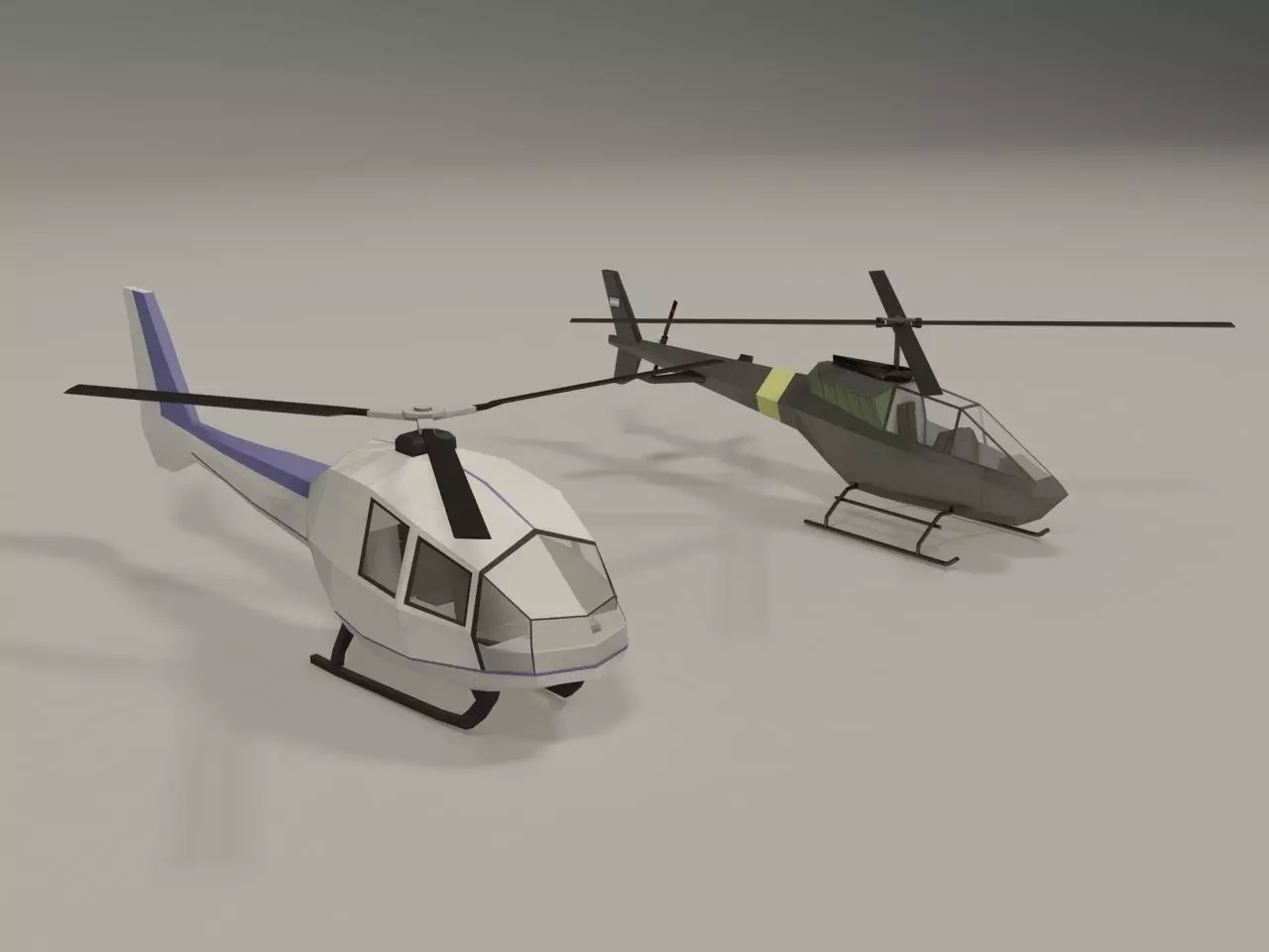 Lowpoly Helicopters Pack Low-poly 3D model_0