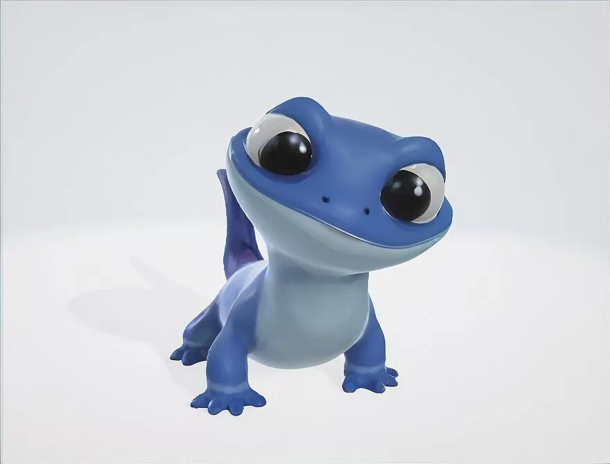 Stylized Blue Salamander 3D Character Model Asset 3D print model