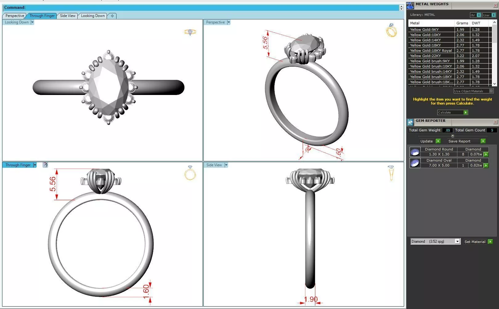Oval Solitaire With Cluster Halo Engagement Ring 3D print model