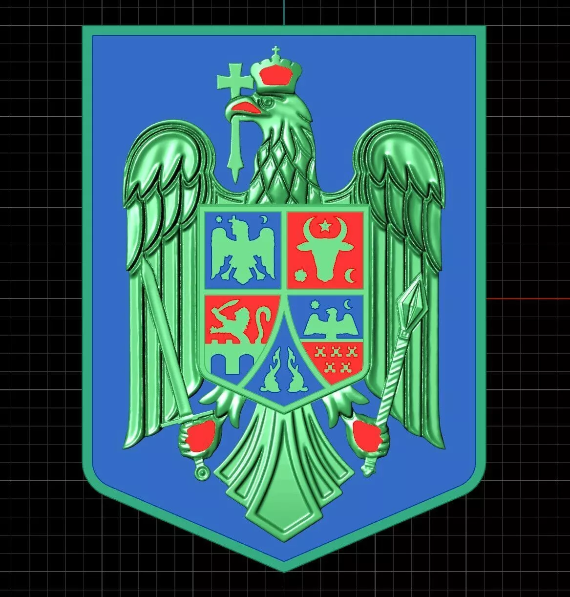Coat of Arms of Romania 3D print model