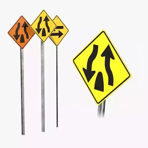 Road Signs - Roadway Transition Warning