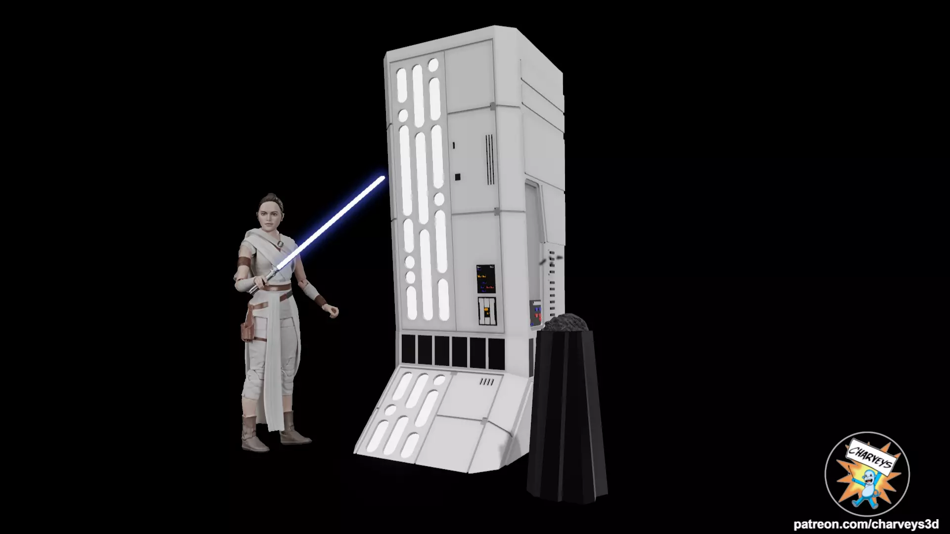 Star Wars Kylo Ren Quarters Column for 4 and 6 inch figures 3D print model