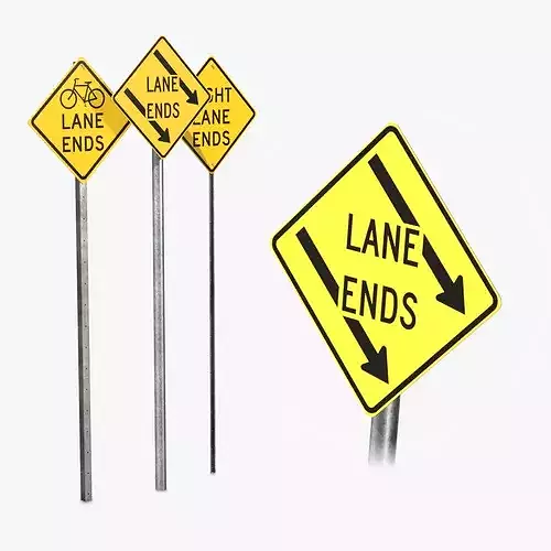 Road Signs - Lane End Warning