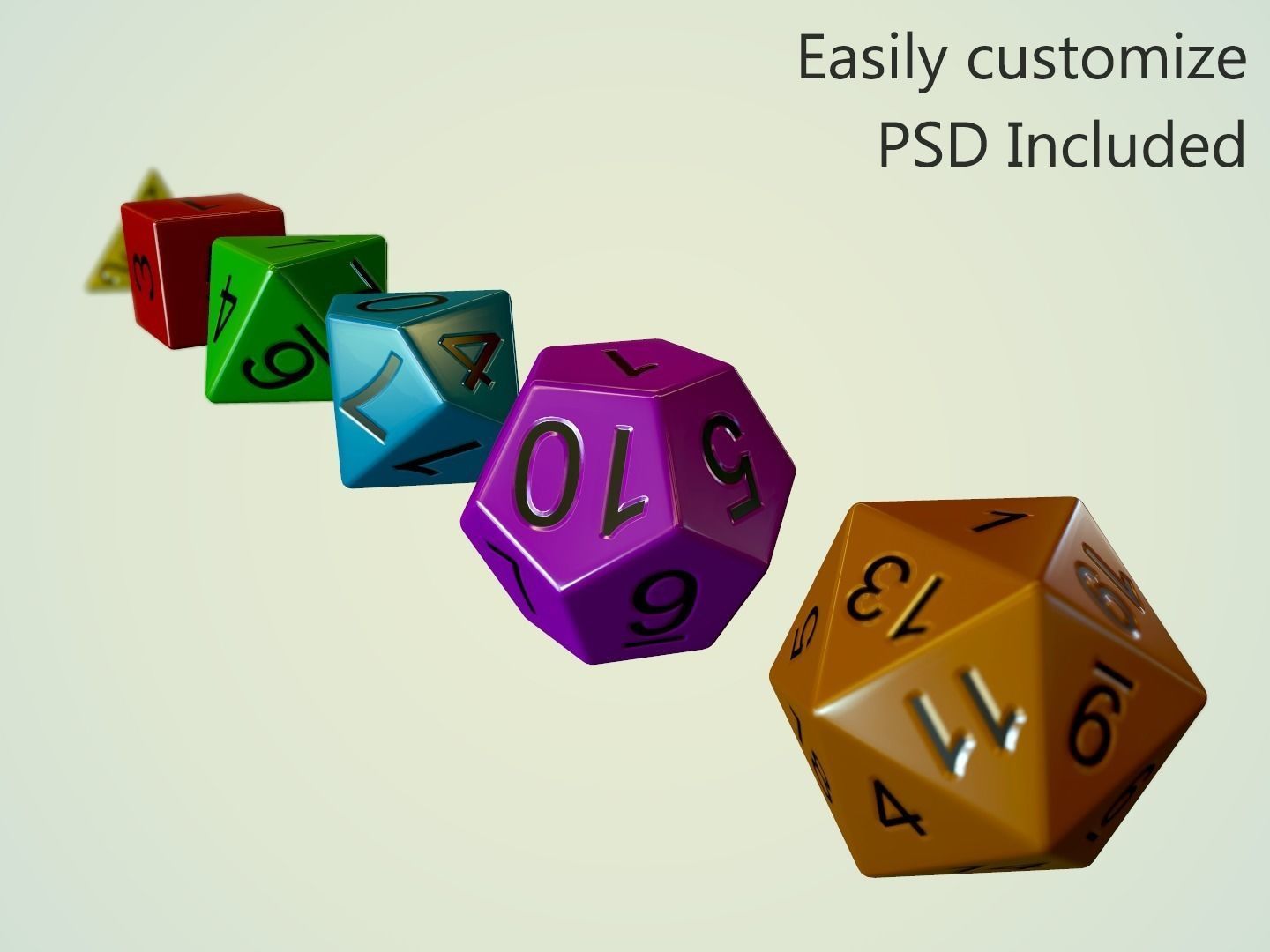Simple RPG Dice Low-poly 3D model_2