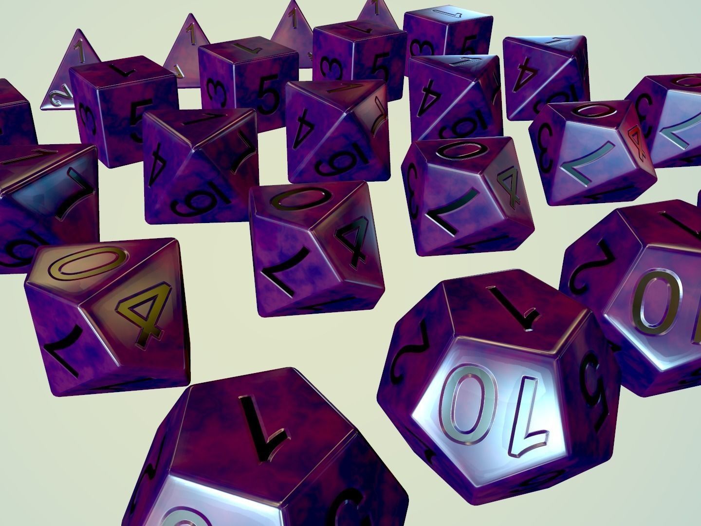Simple RPG Dice Low-poly 3D model_3