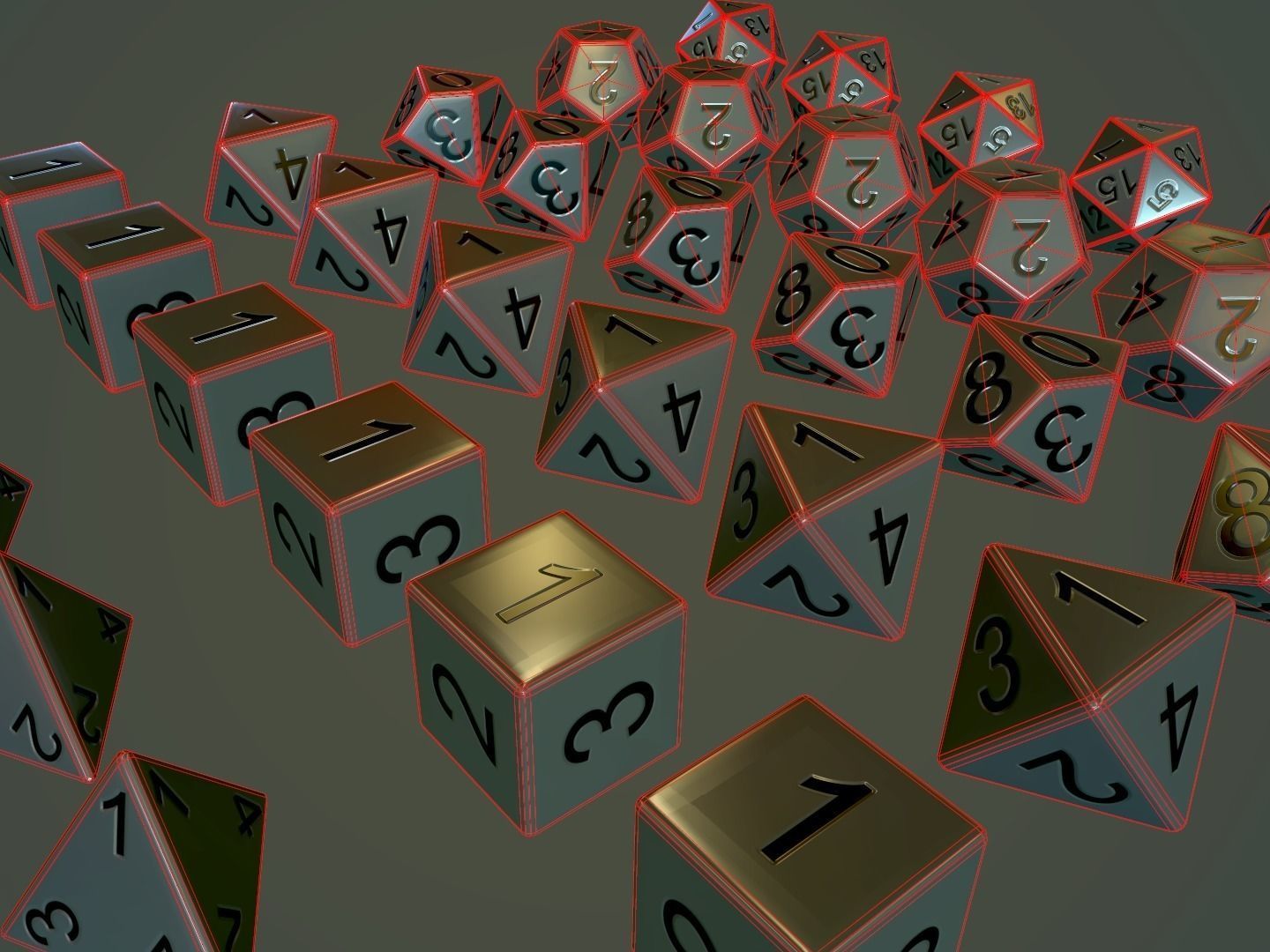 Simple RPG Dice Low-poly 3D model_4