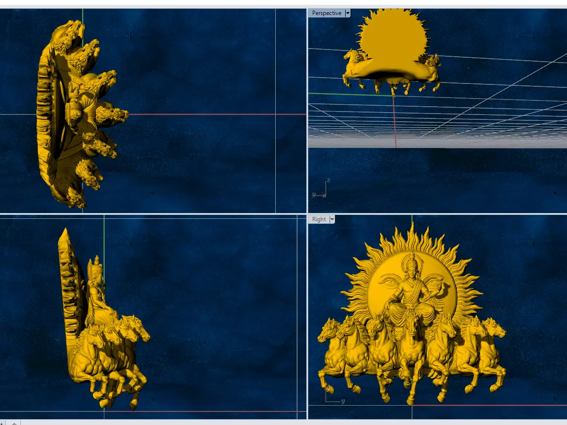 surya bhagvan god hindu gold silver pendent 3D print model