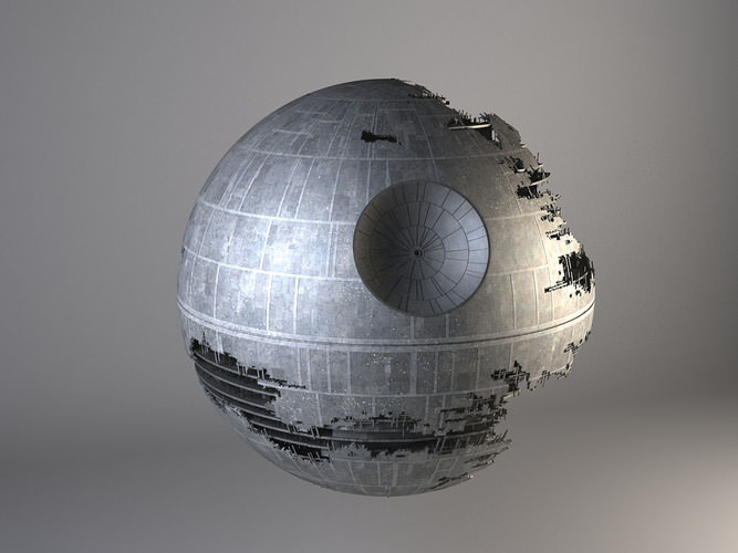Star Wars Death Star Destroyed 3D Model MAX OBJ FBX C4D ...