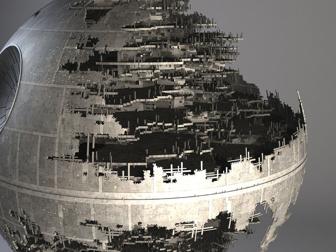 Star Wars Death Star Destroyed 3D Model MAX OBJ FBX C4D LWO LW LWS