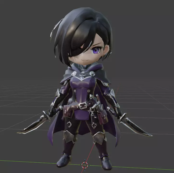 Chibi Assassin - Game Ready 3D Model Low-poly 3D model
