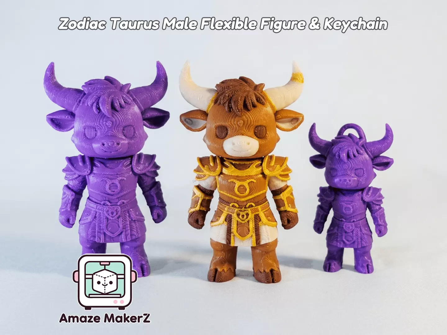Zodiac Taurus Male and Keychain - Multicolor 3D Printing 3D print model