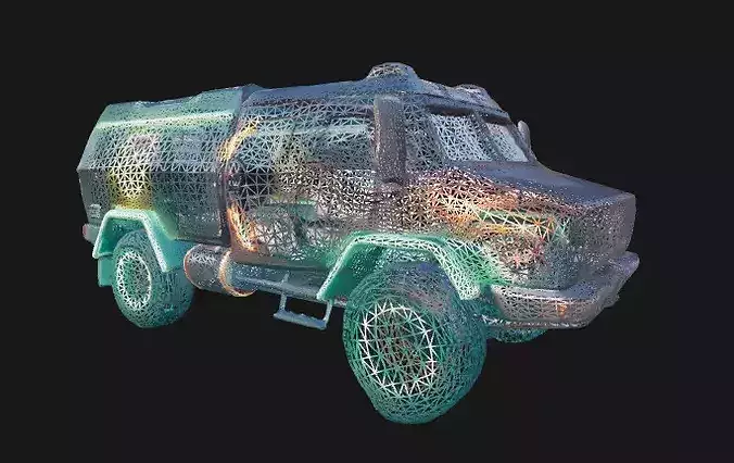 Futuristic Military Transport VX-523 3D Model  3D model 7
